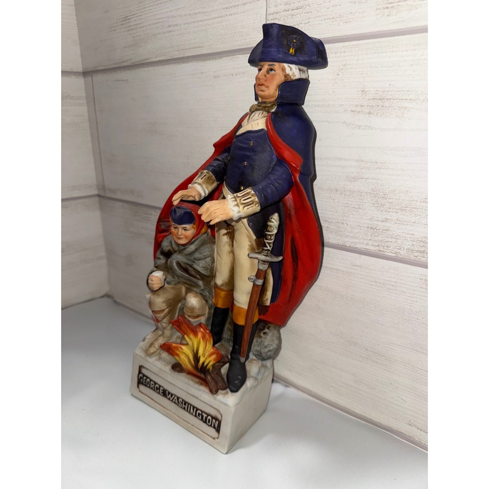Vtg McCormick George Washington Valley Forge Porcelain Whiskey Decanter 1970s